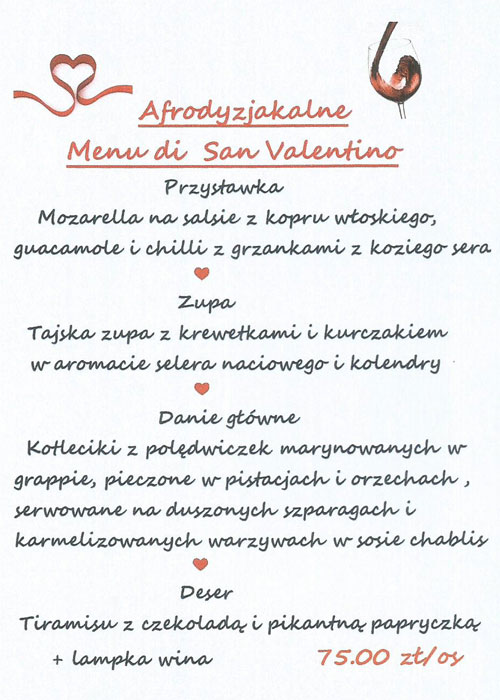 Afrodyzjakalne menu w Restauracji Piecuszek