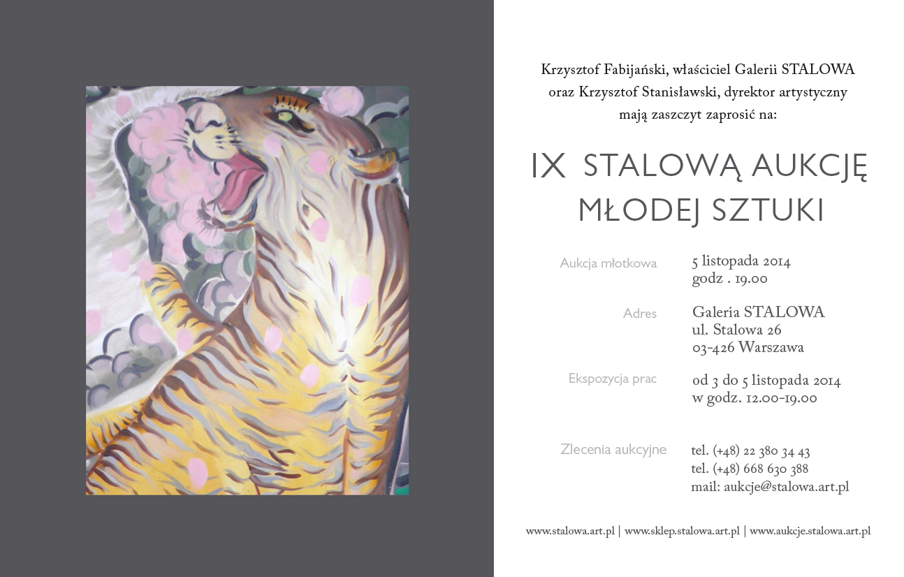 zaproszenie na IX Stalową Aukcję Młodej Sztuki zaproszenie na IX Stalową Aukcję Młodej Sztuki