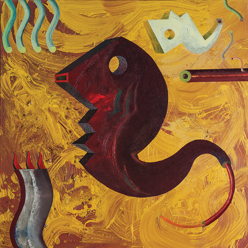 Igor Wójcik, Mechabiotylae CXLVII, 2014, 100 x 100 cm, olej na płótnie